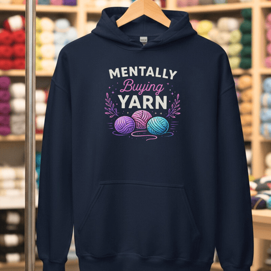 Mentally Buying Yarn Hoodie Navy / S