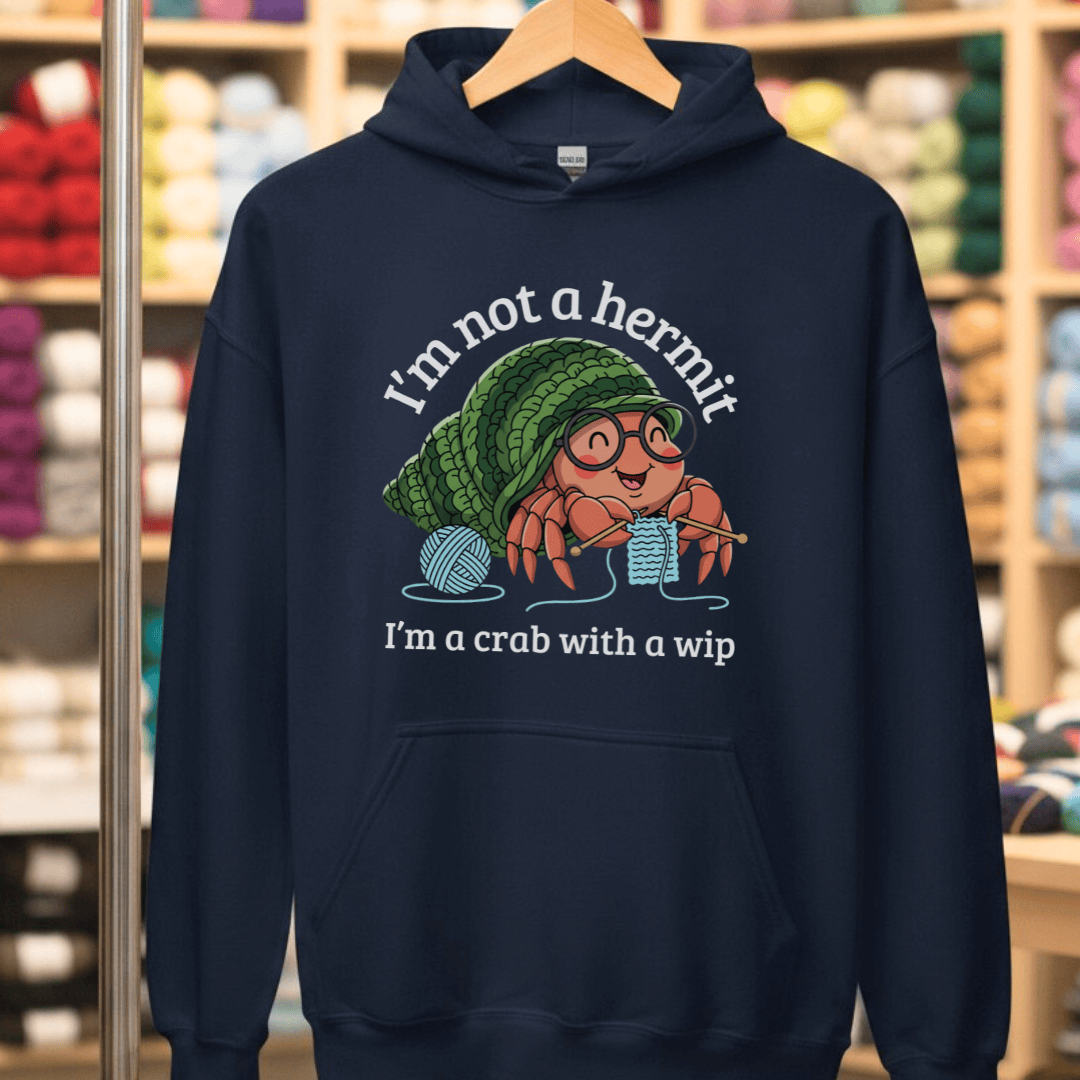 Not A Hermit Hoodie Navy / S