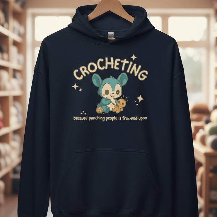 Punching People Is Frowned Upon Hoodie Navy / S