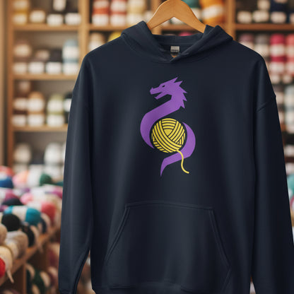 Styalised Dragon Hoodie Navy / S