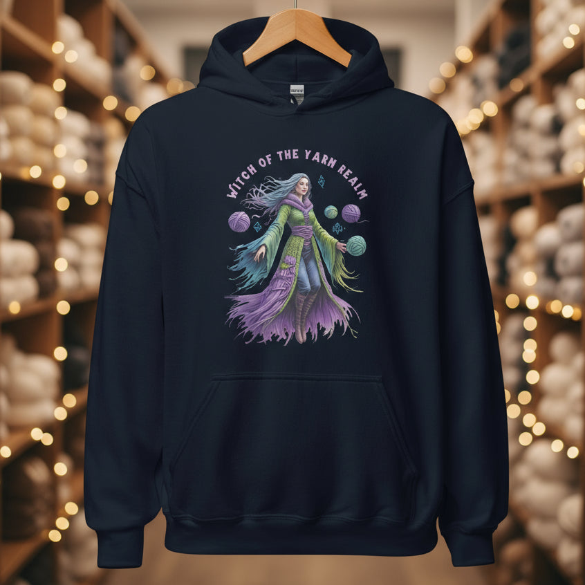 Witch of the Yarn Realm Hoodie Navy / S