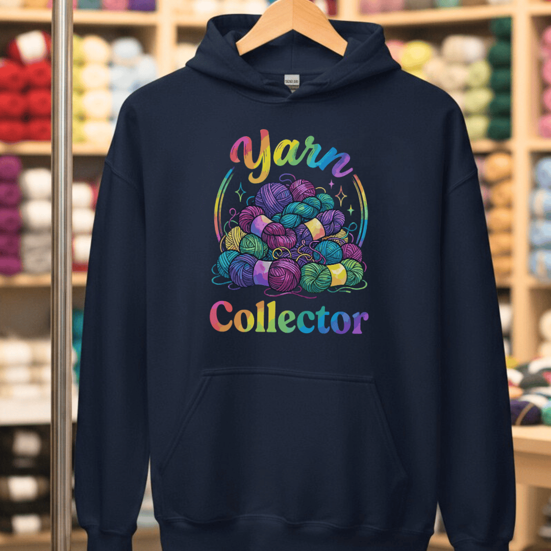 Yarn Collector - Rainbow Hoodie Navy / S