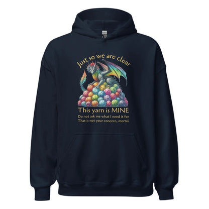 Yarn Dragon with slogan Hoodie Navy / S