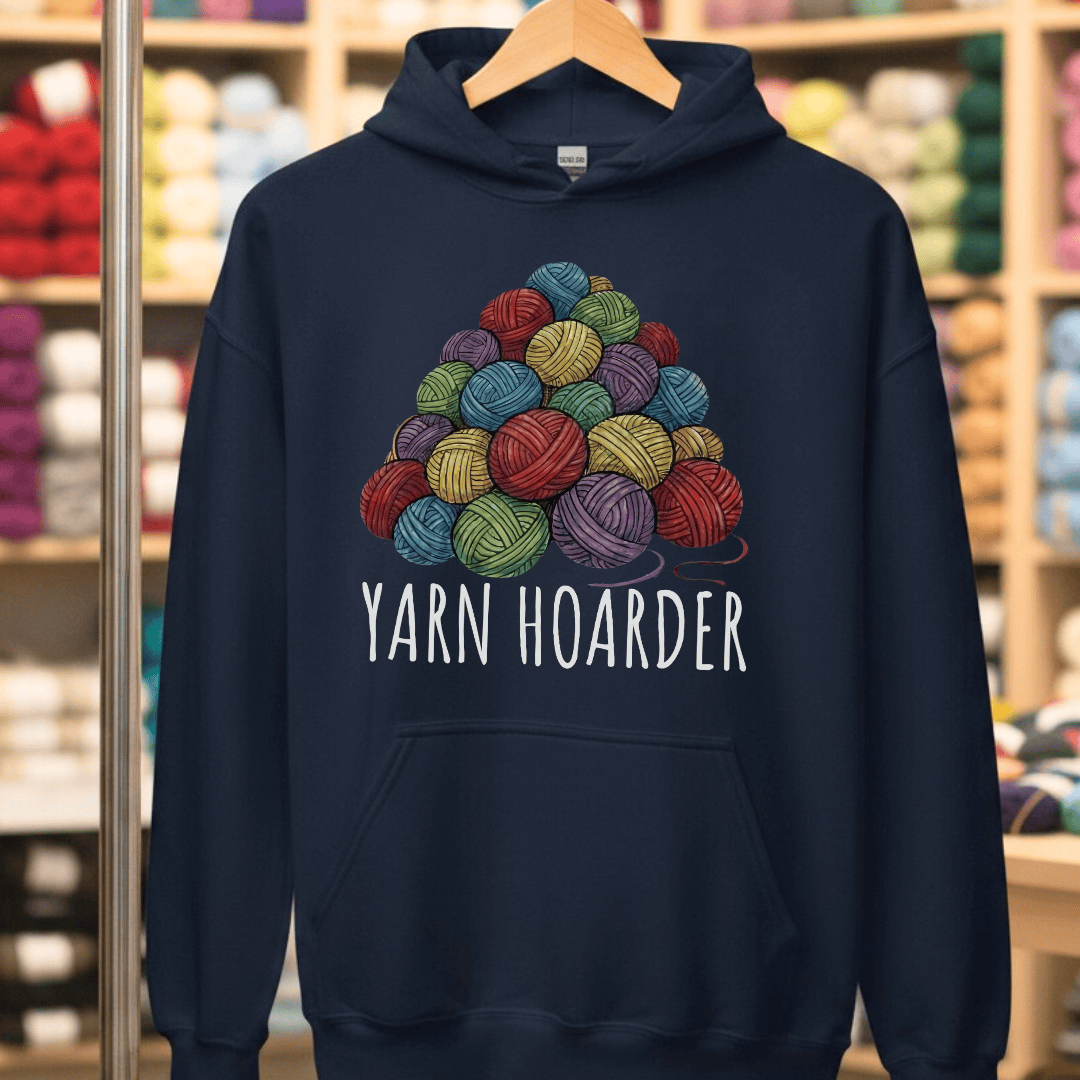 Yarn Hoarder Pile Hoodie Navy / S