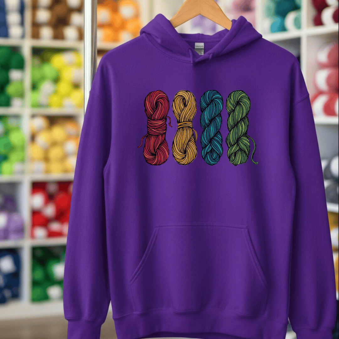 4 Sketched Skeins Hoodie Purple / S