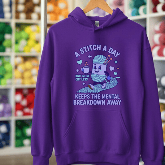 A Stitch A Day Hoodie Purple / S