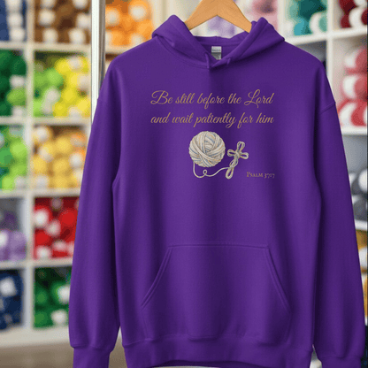 Be Still Psalm 37:7 Hoodie Purple / S