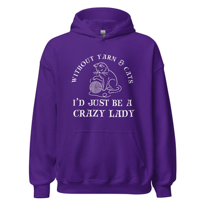 Cats & Yarn Hoodie Purple / S