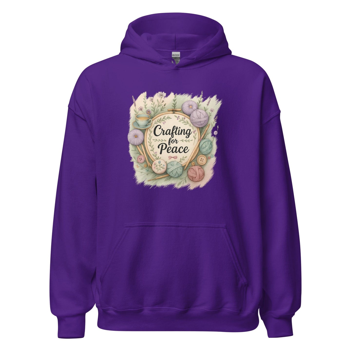 Crafting for Peace Hoodie Purple / S