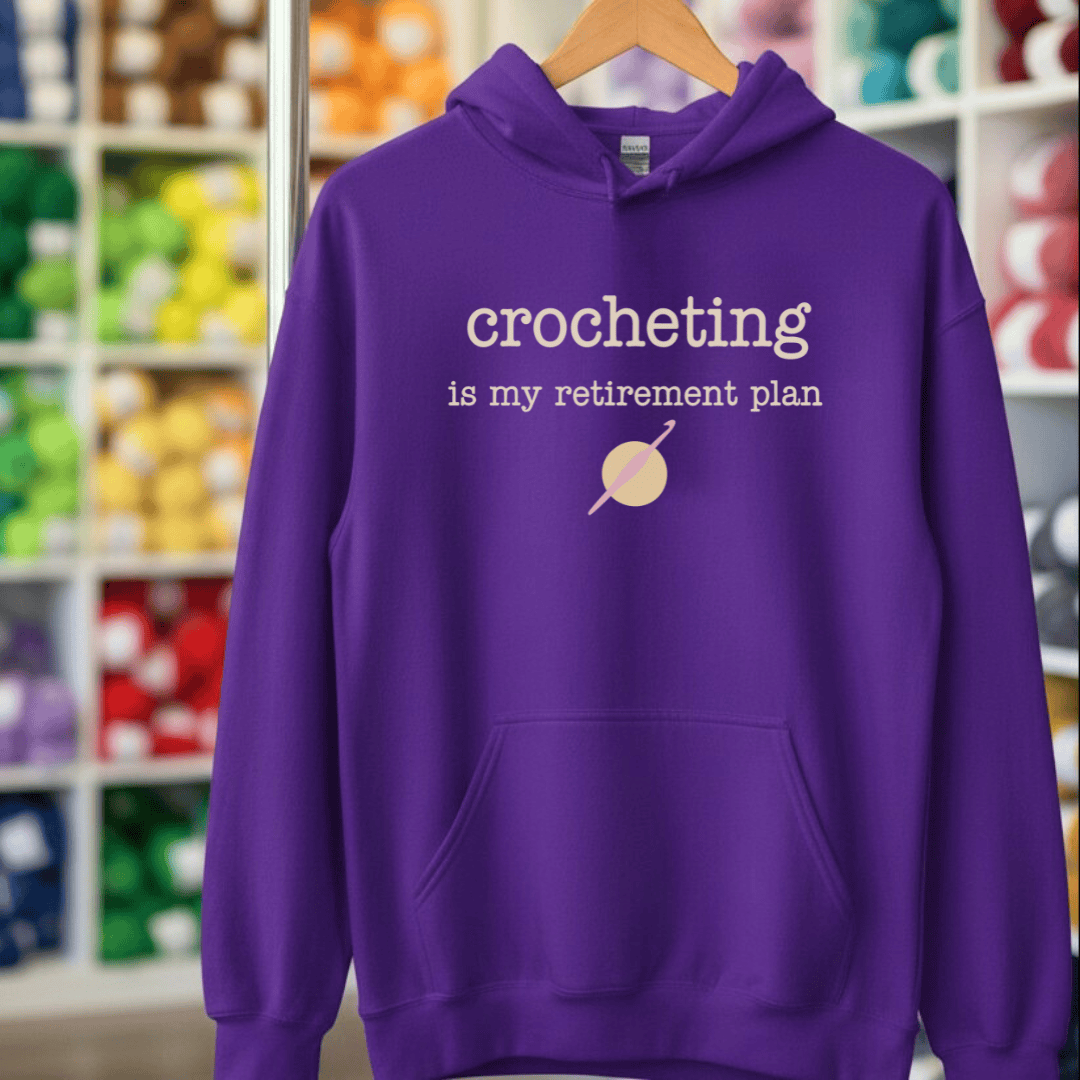 Crocheting Retirement Plan Hoodie Purple / S
