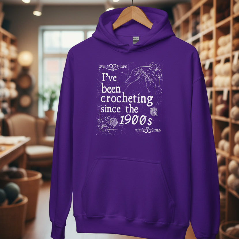 Crocheting Since the 1900s Hoodie Purple / S