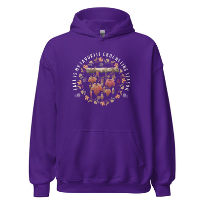Fall is my Crocheting Season Hoodie Purple / S