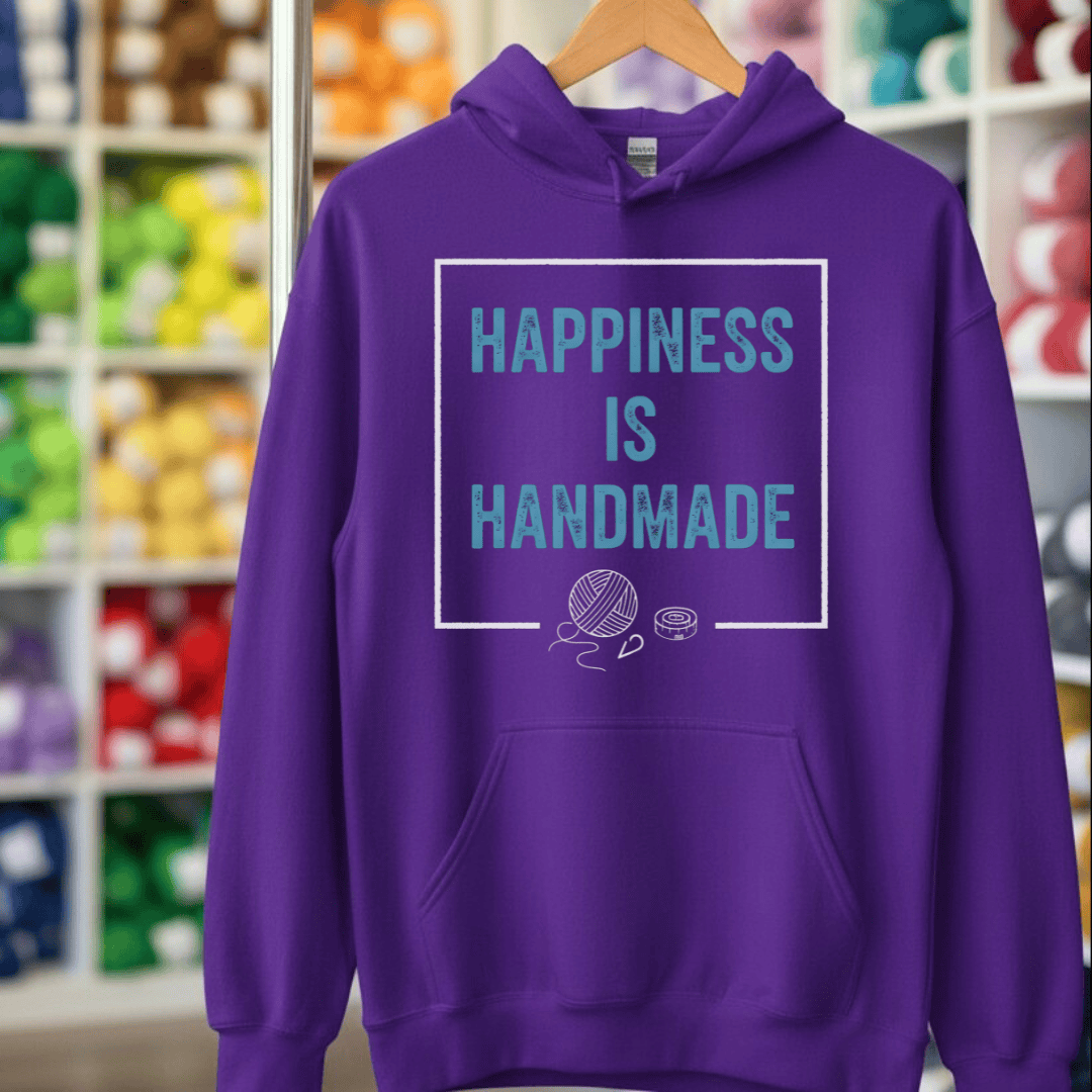 Happiness Is Handmade Hoodie Purple / S
