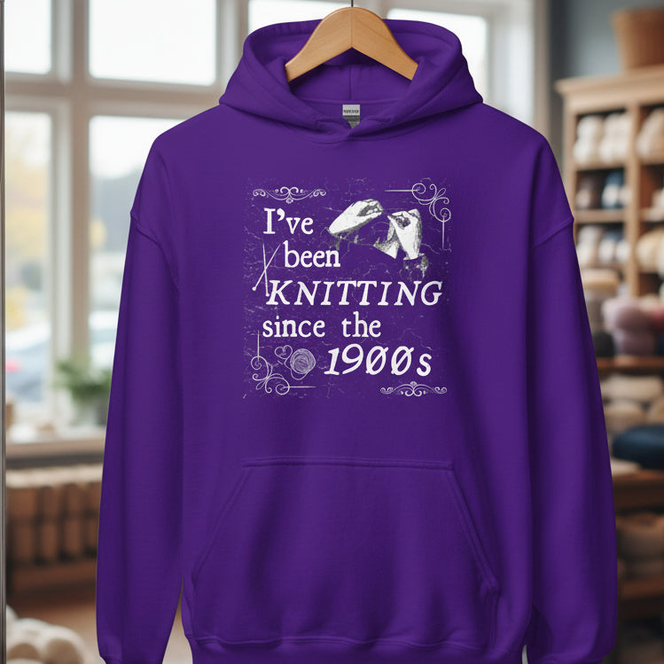 Knitting Since the 1900s Hoodie Purple / S