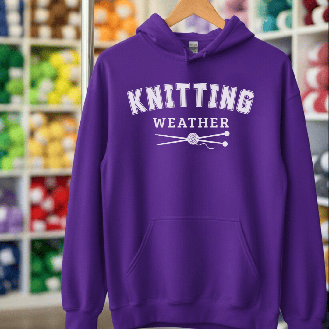 Knitting Weather Hoodie Purple / S