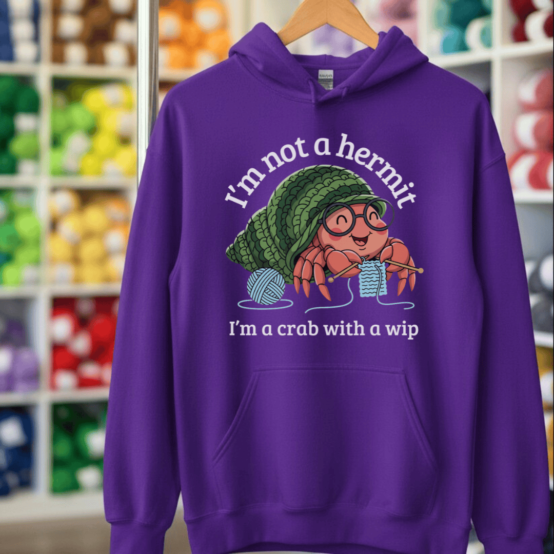 Not A Hermit Hoodie Purple / S