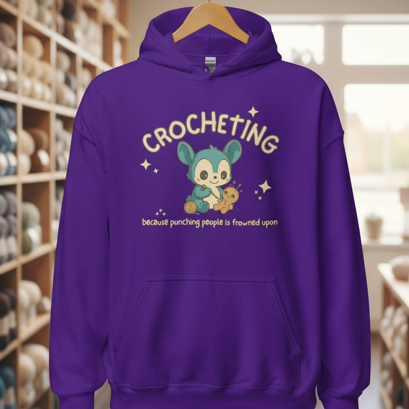 Punching People Is Frowned Upon Hoodie Purple / S