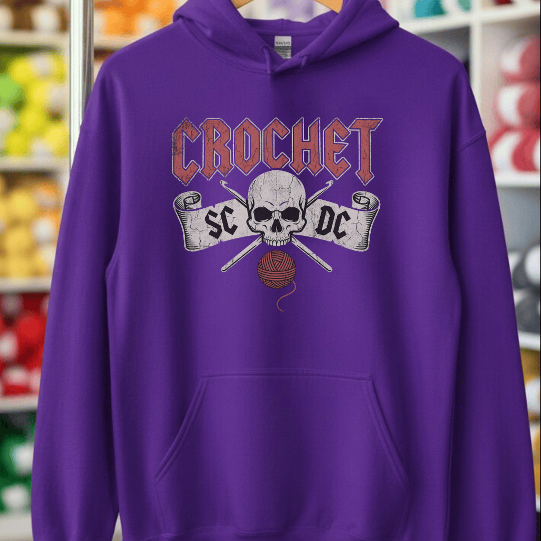 SC / DC Crochet Rock Hoodie Purple / S