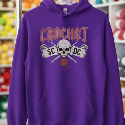 SC / DC Crochet Rock Hoodie Purple / S
