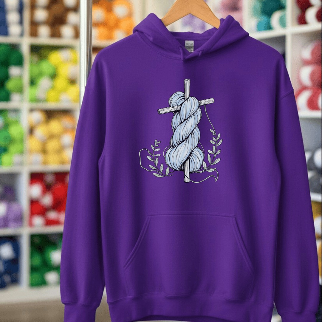 Skein On A Cross Hoodie Purple / S