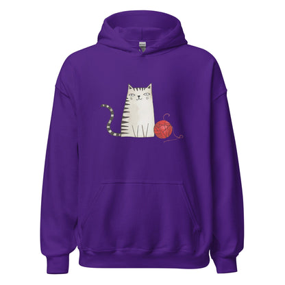 Sketchy Cat Hoodie Purple / S