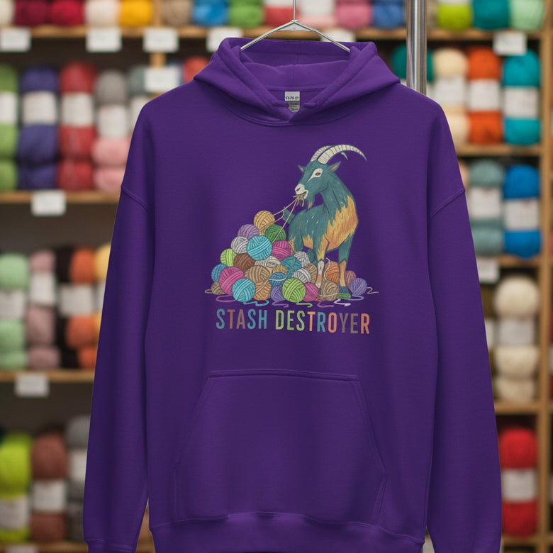 Stash Destroyer Hoodie Purple / S
