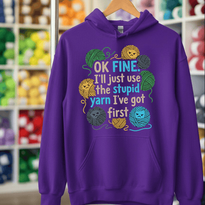 Stupid Yarn Hoodie Purple / S