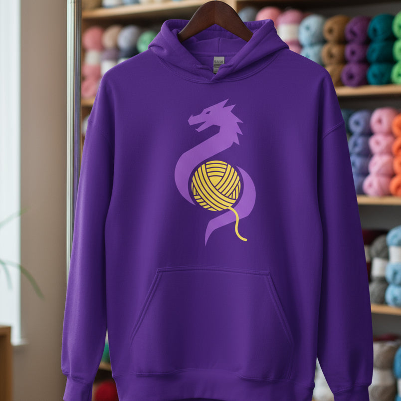 Styalised Dragon Hoodie Purple / S