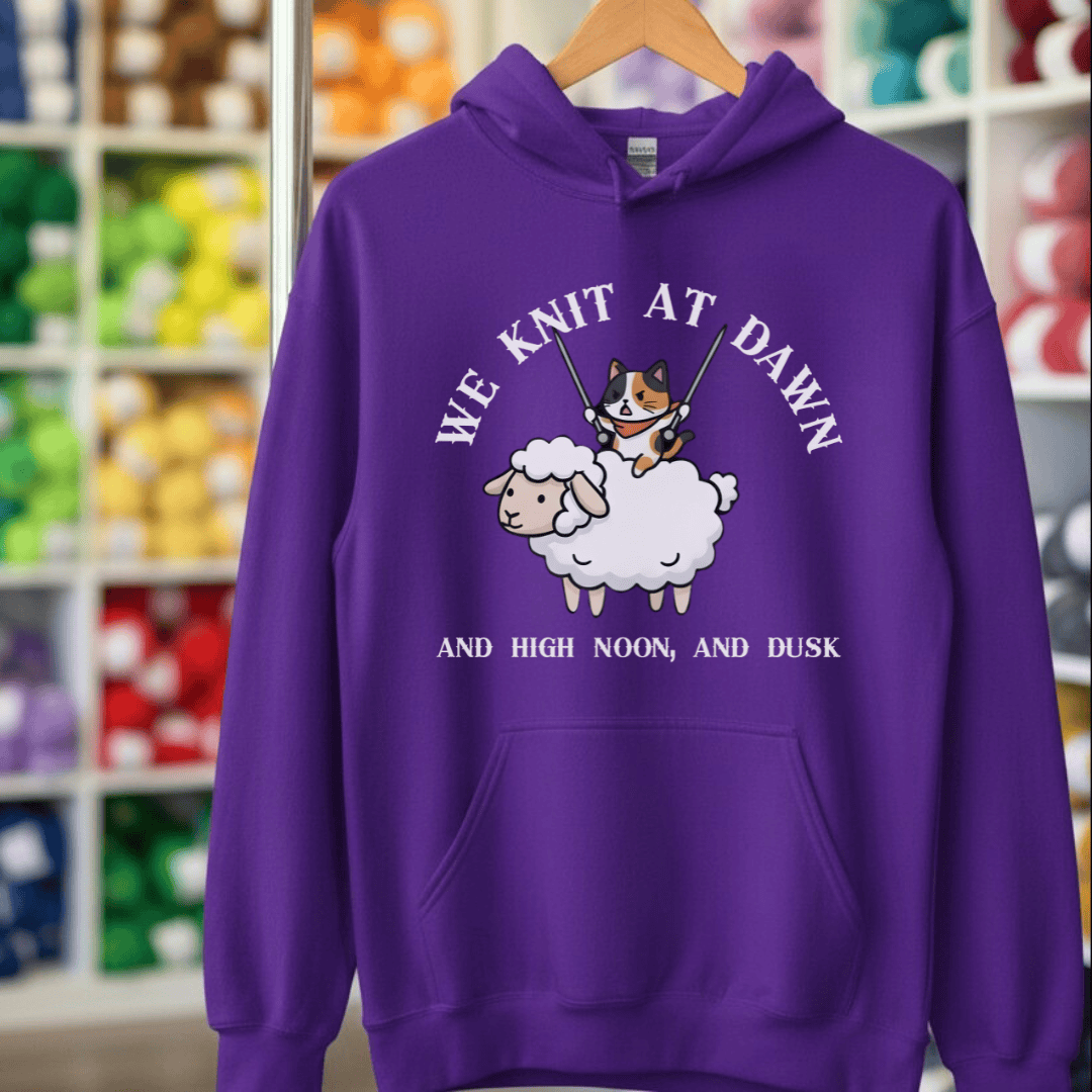We Knit At Dawn Hoodie Purple / S