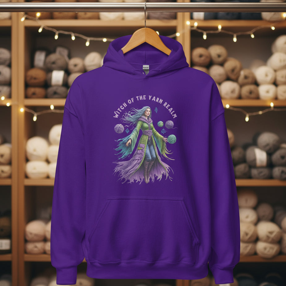 Witch of the Yarn Realm Hoodie Purple / S