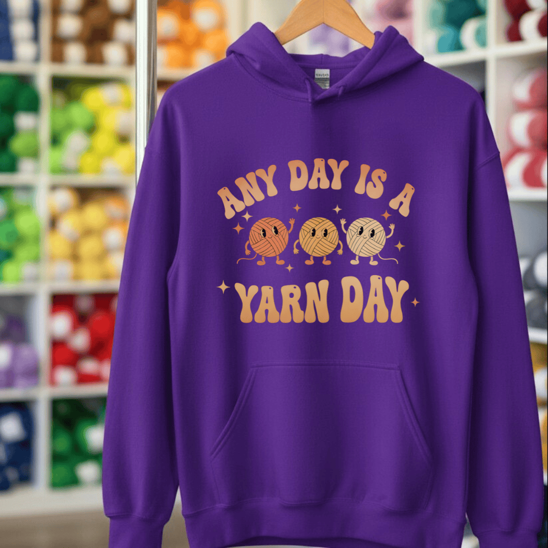 Yarn Day Hoodie Purple / S