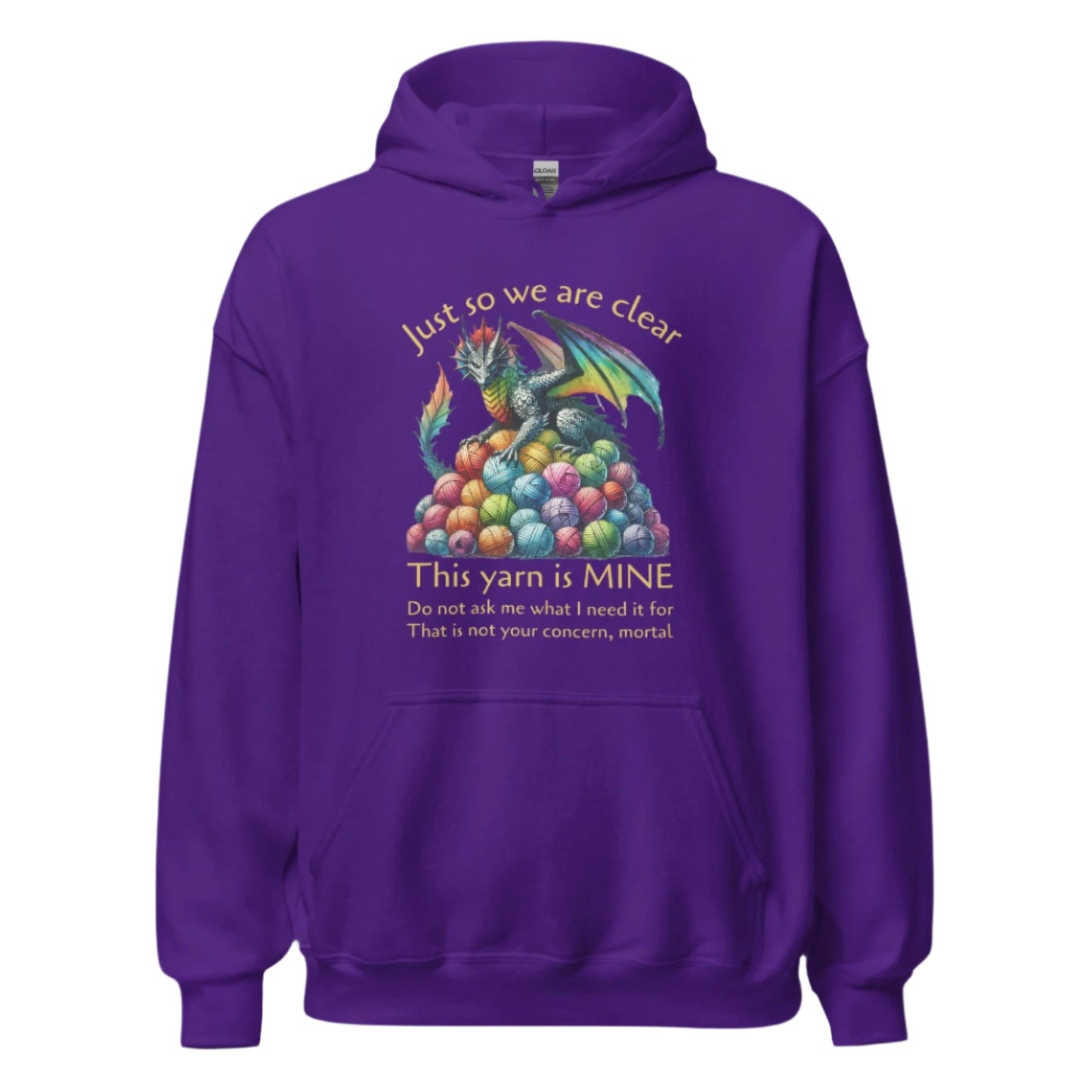 Yarn Dragon with slogan Hoodie Purple / S