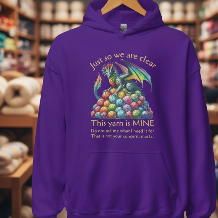 Yarn Dragon with slogan Hoodie Purple / S