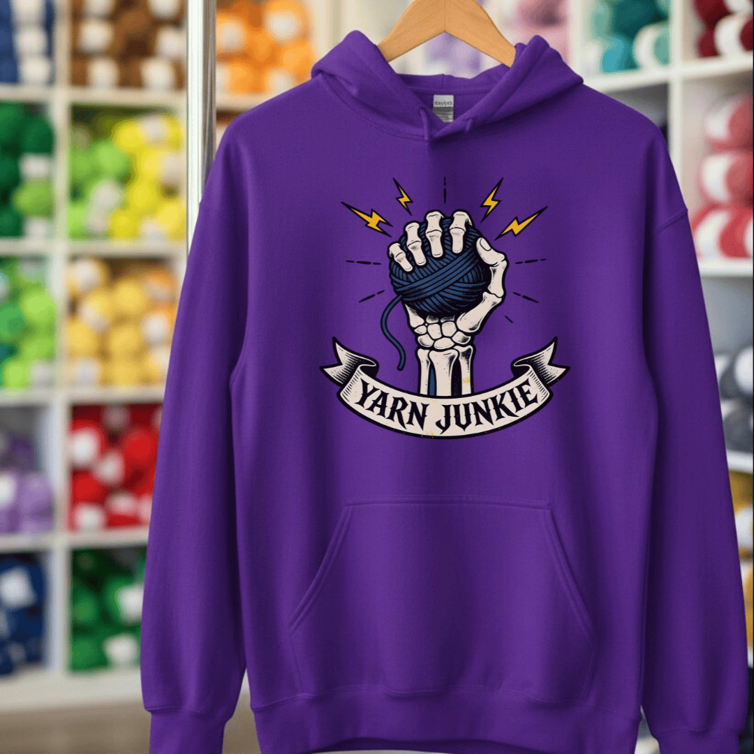 Yarn Junkie Hoodie Purple / S