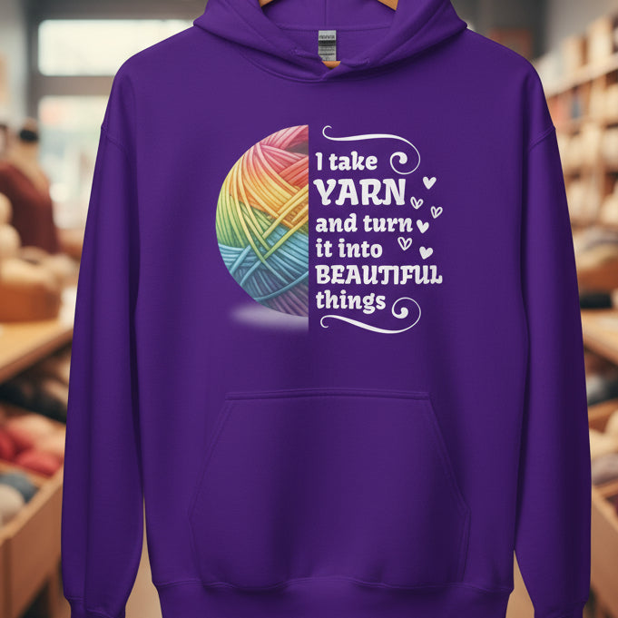Yarn to Beauty Hoodie Purple / S