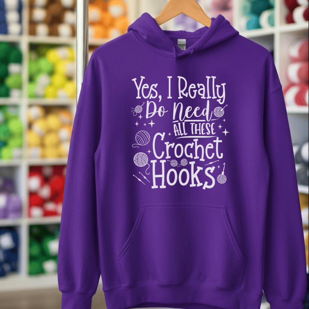 Yes I really Need These Hooks Hoodie Purple / S
