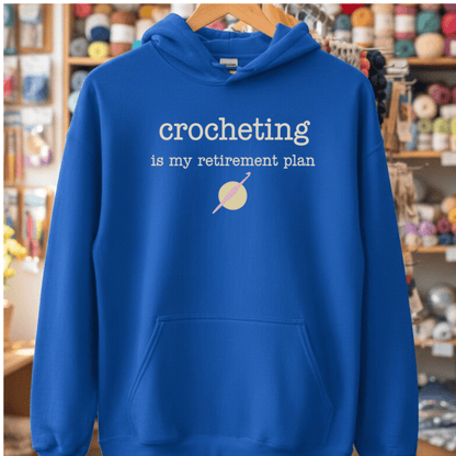 Crocheting Retirement Plan Hoodie Royal / S
