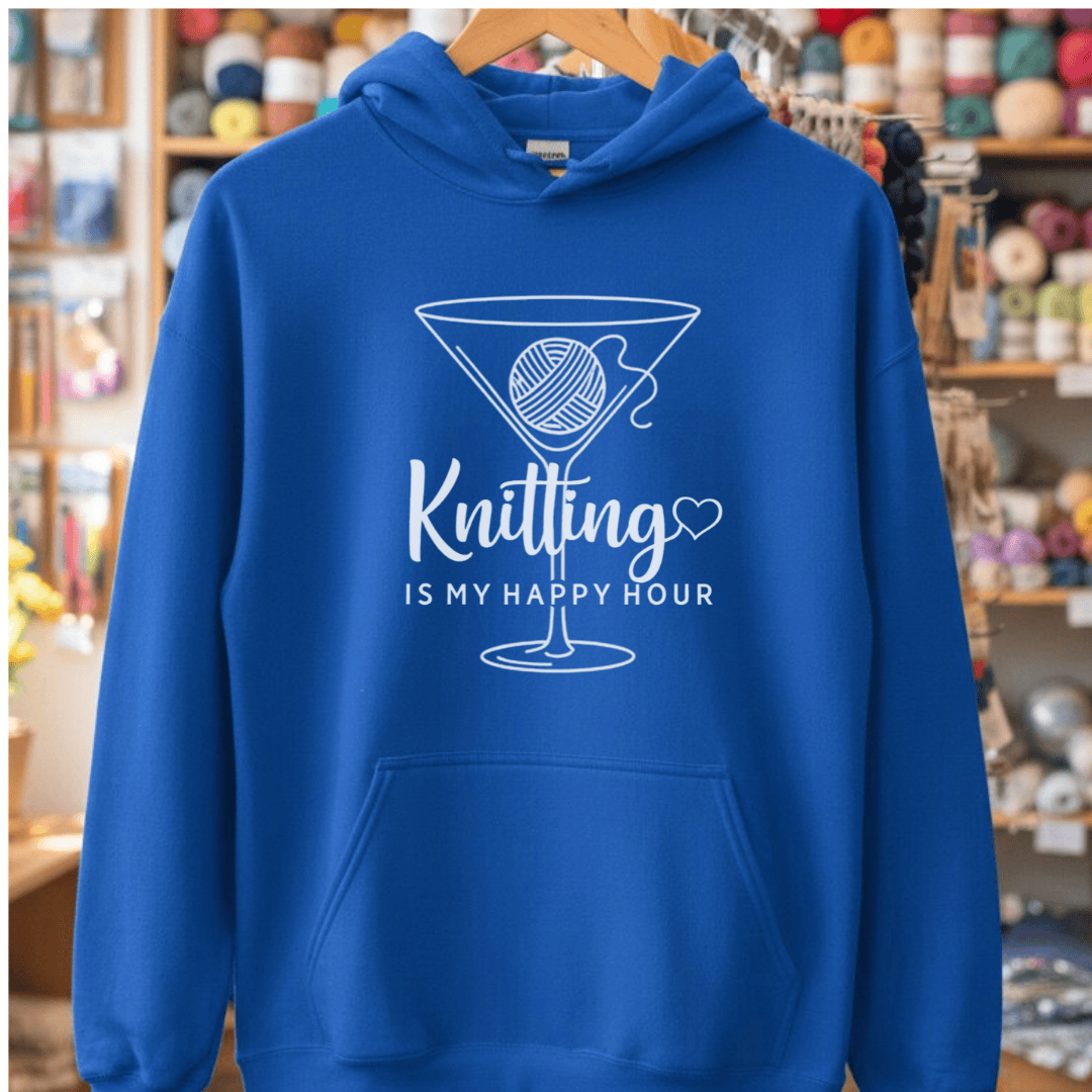 Happy Hour Knitting Hoodie Royal / S