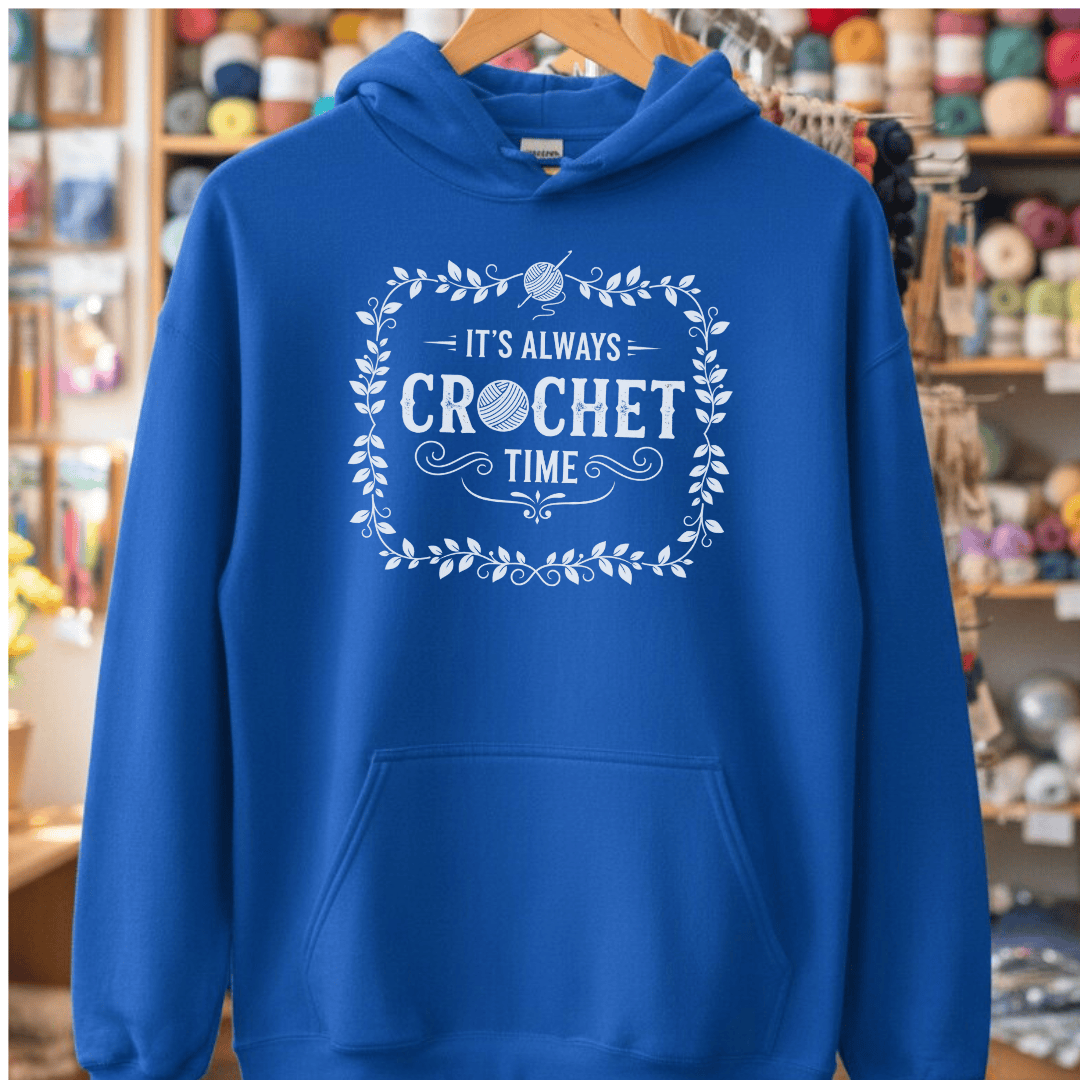 It's Always Crochet Time Hoodie Royal / S