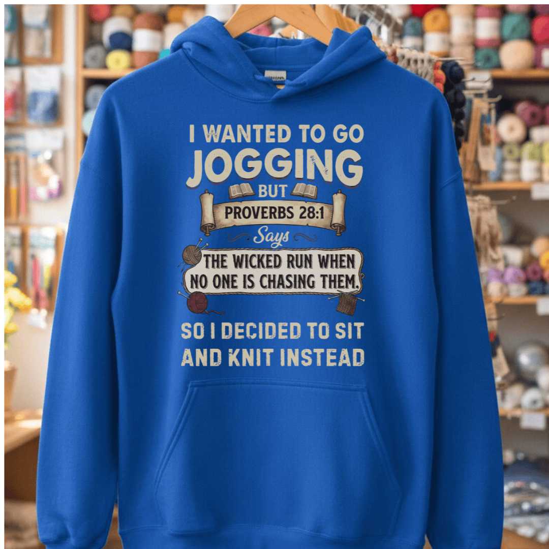 Jogging Proverb 28:1 Hoodie Royal / S