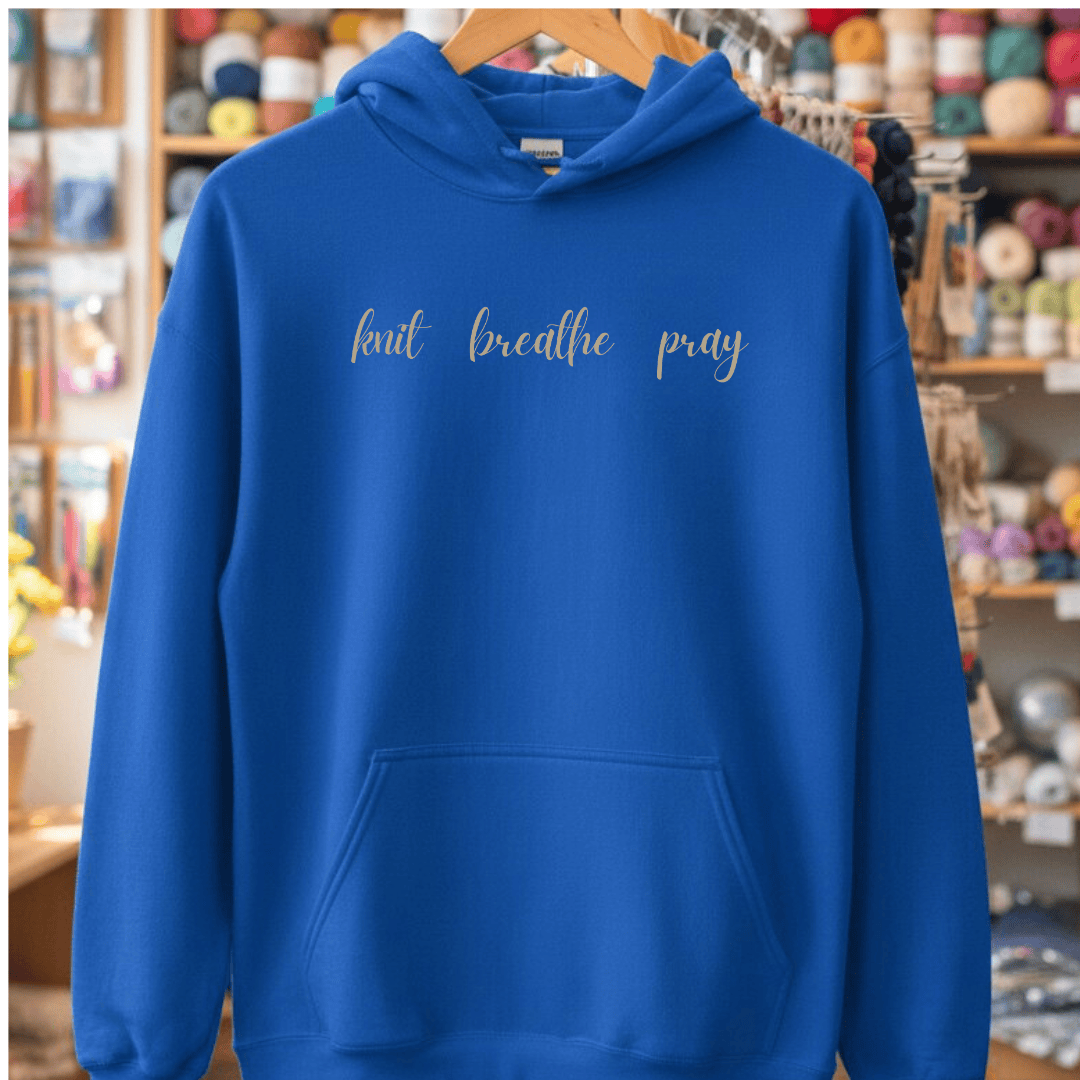 Knit Breathe Pray Hoodie Royal / S