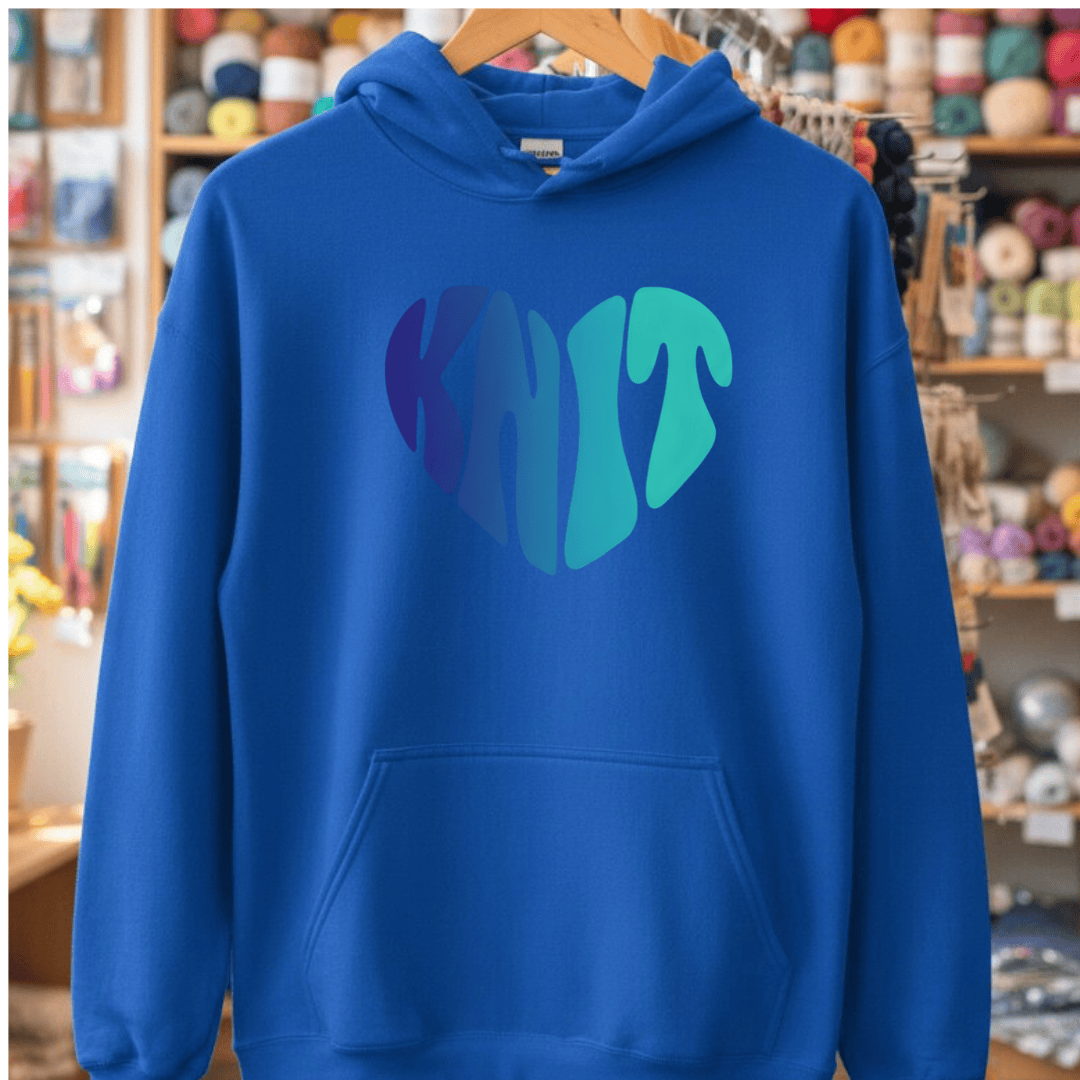 Knit Heart Blues Hoodie Royal / S