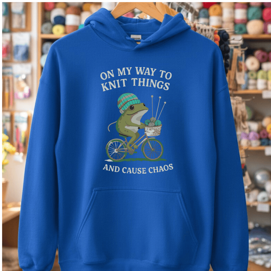 Knitting & Chaos Hoodie Royal / S
