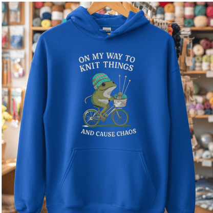 Knitting & Chaos Hoodie Royal / S