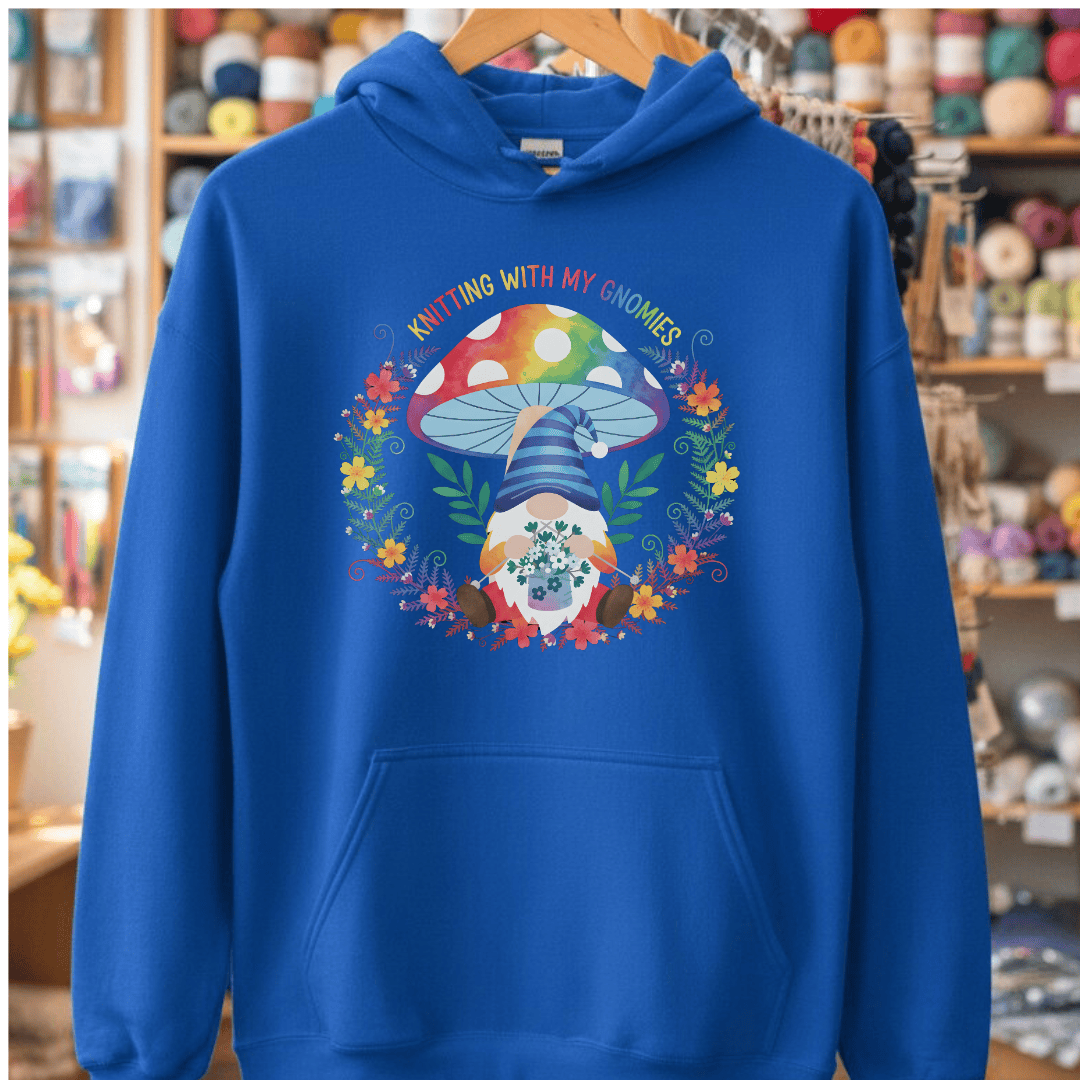 Knitting With My Gnomies Hoodie Royal / S