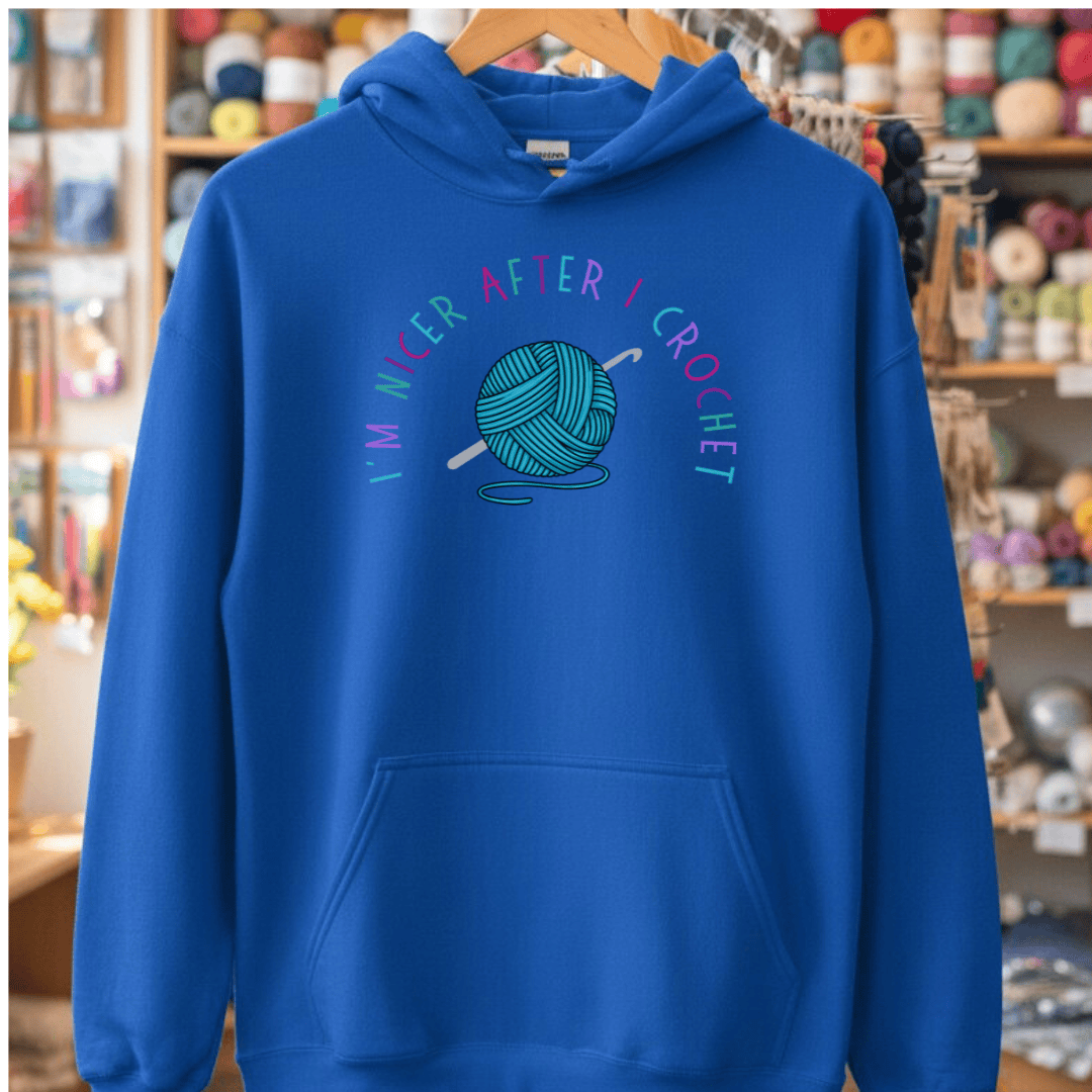 Nicer After Crochet Hoodie Royal / S