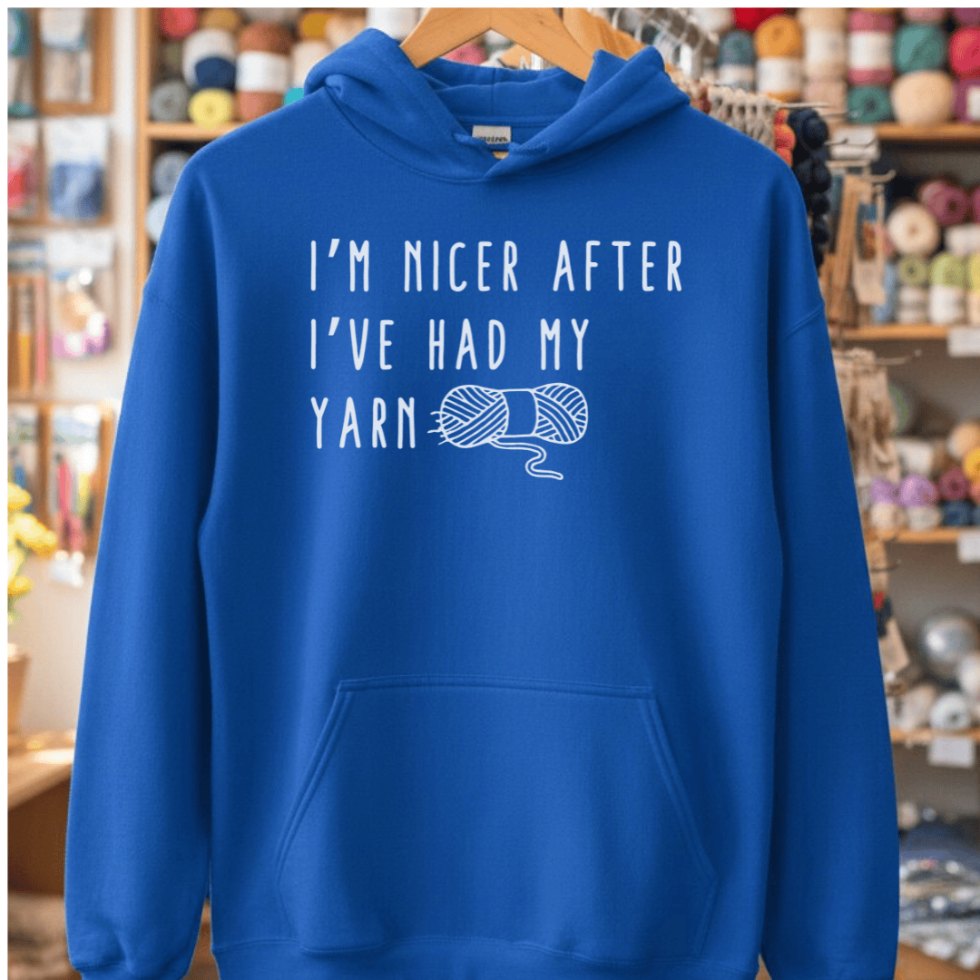 Nicer After Yarn Hoodie Royal / S