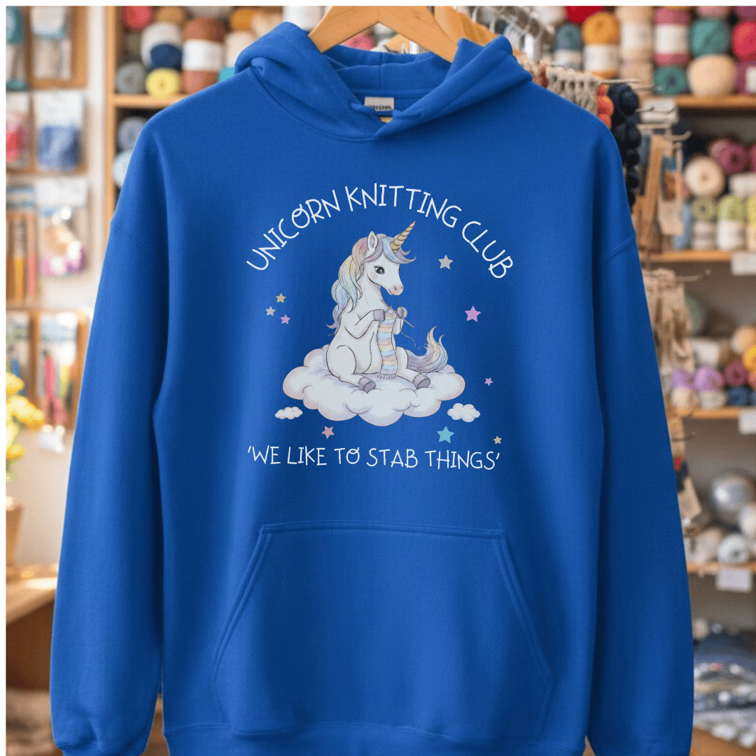 Unicorn Knitting Club Hoodie Royal / S