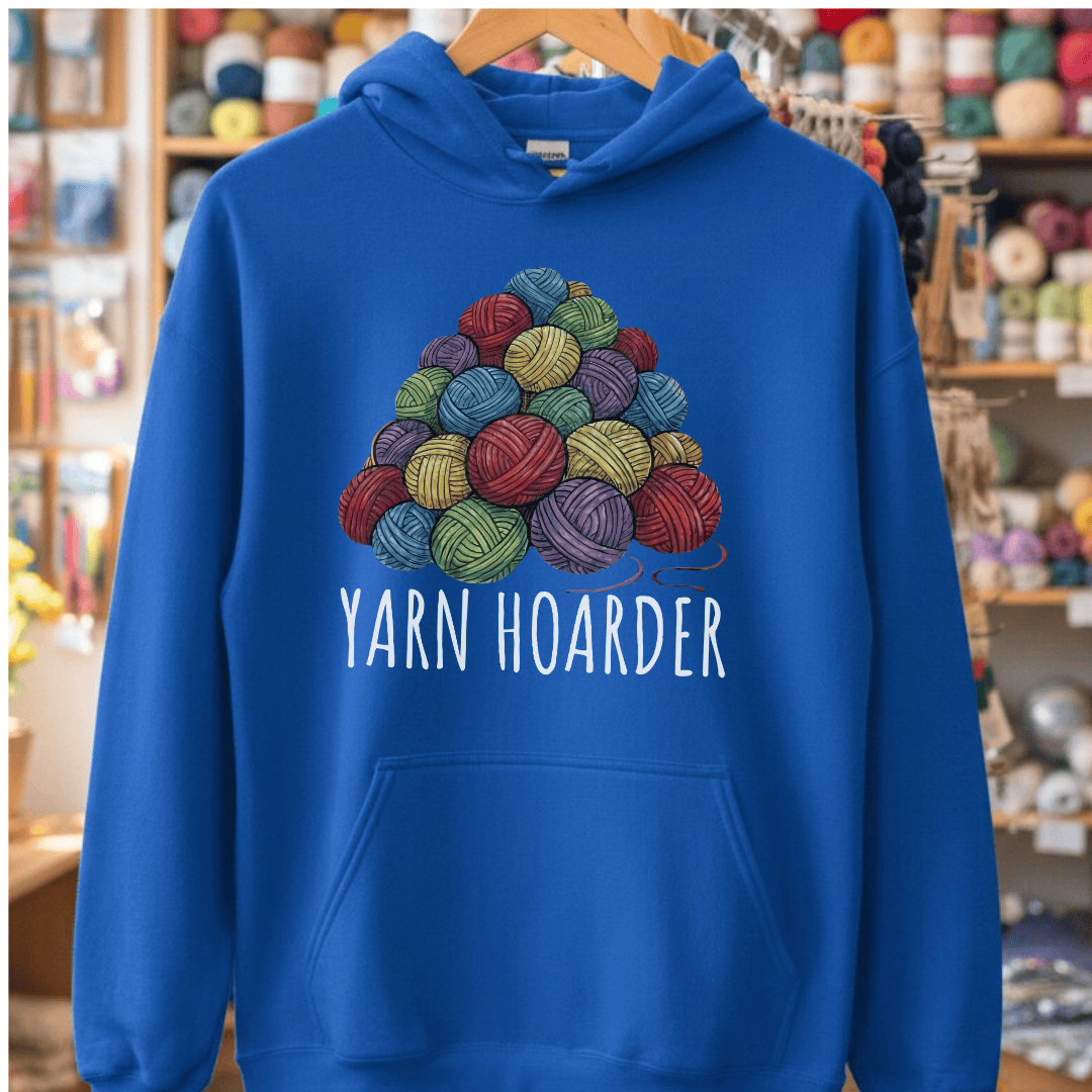 Yarn Hoarder Pile Hoodie Royal / S