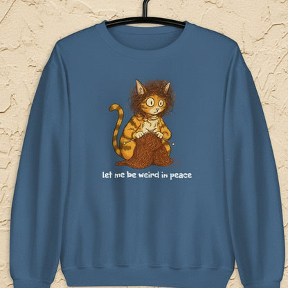 Be Weird in Peace Sweatshirt Indigo Blue / S